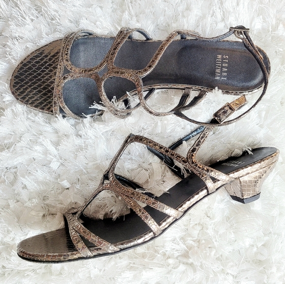 Stuart Weitzman Shoes - Stuart Weitzman snakeskin strappy sandals 9.5
